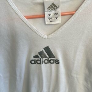 White Cap Sleeve Adidas Shirt